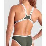 Arena Women's One Biglogo One Piece Dark Sage-White