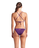 Women's Team Swim Top Tie Back Solid plum bright