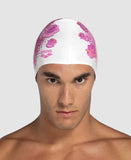 Bonnet Plat Silicone Cancer du Sein Roses Ondulées Blanches
