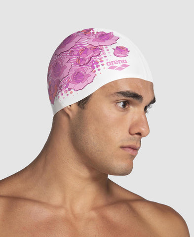 Cap Flat Silicone Breast Cancer White-Wavy Roses