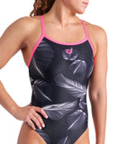 Arena Women's Frozen Leafe Swimsuit Lightdrop Back black-pink