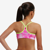 Girl's Swim Crop Top Pink Caps