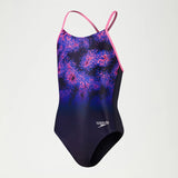 Girls' ECO+ Placement LANE LINE BACK Navy/Pink