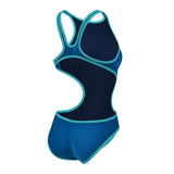 Arena Dames One Biglogo One Piece blauw-kosmo-water
