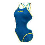 Women's One Double Cross Back One Piece blue-softgreen