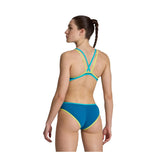Women's One Double Cross Back One Piece blue-softgreen