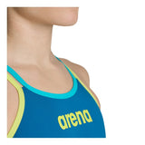Women's One Double Cross Back One Piece blue-softgreen