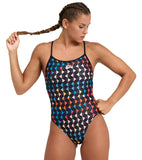 Carnaval-badpak voor dames Booster Back zwart-multi