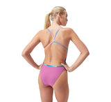 Women's Solid Vback One Piece Kiki Pink