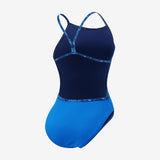 Women's Solid Vback One Piece Pure Blue