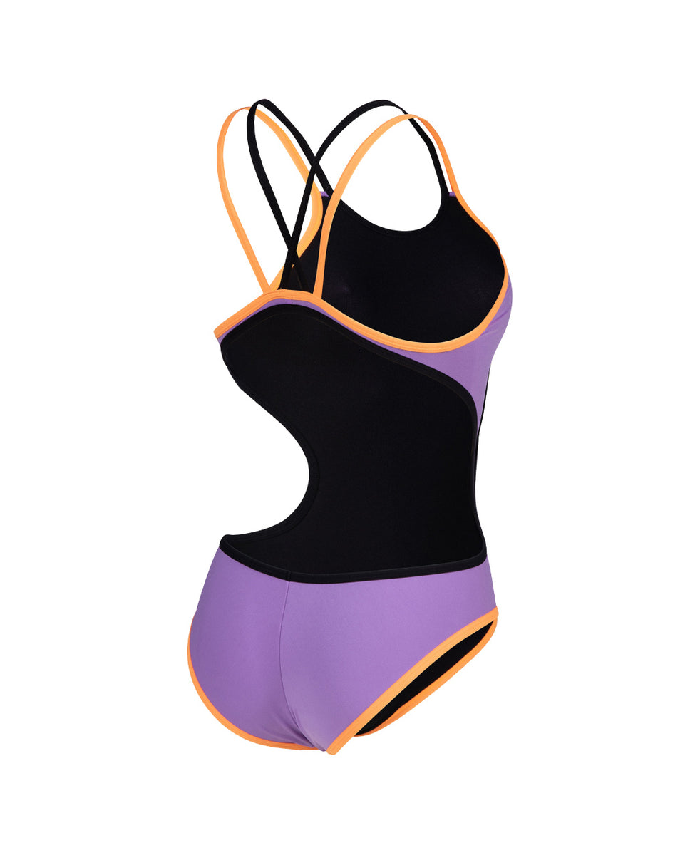 Women's Cross Back One Piece Swimsuit - Lace Detail With Adjustable Straps