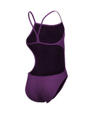 Girls' Team Swimsuit Challenge Solid Plum - White