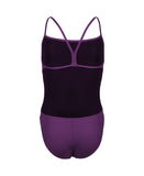 Girls' Team Swimsuit Challenge Solid Plum - White