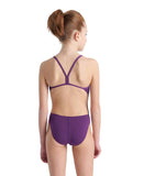 Girls' Team Swimsuit Challenge Solid Plum - White