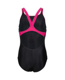 Prism-badpak voor meisjes, V-rug, grafisch zwart-Freak Rose