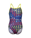 Maillot de bain fille Team Swim Pro Solid Navy - Blanc