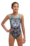 Girls Single Strap One Piece White Walker