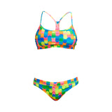 Women's Swim Sports Brief Blocked Dotty