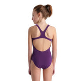 Teambadpak voor meisjes Pro Solid Plum-wit