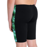 Boy's Logo Graphic Swim Jammer Black-soft green multi