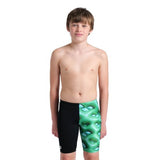 Boy's Logo Graphic Swim Jammer Black-soft green multi