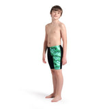 Boy's Logo Graphic Swim Jammer Black-soft green multi