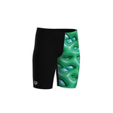 Boy's Logo Graphic Swim Jammer Black-soft green multi