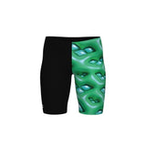 Boy's Logo Graphic Swim Jammer Black-soft green multi
