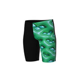 Boy's Logo Graphic Swim Jammer Black-soft green multi