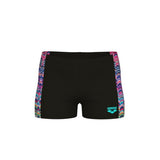 Boy's Ondulation Swim Short Black-multi violet