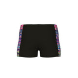 Boy's Ondulation Swim Short Black-multi violet