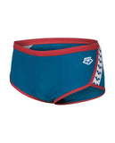 Heren Icons Swim lage taille blauw-Cosmo-rood