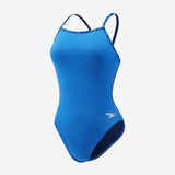 Women's Solid Vback One Piece Pure Blue