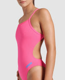Women's Arena Team Swimsuit Challenge Solid Shocking Pink - Blue