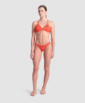 Women's Team Swim Top Tie Back Solid bright coral