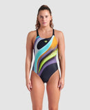 Arena Women's water fluids swimsuit swim pro back black multi black