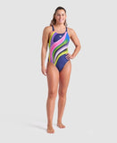 Arena Women's water fluids swimsuit swim pro back navy multi navy