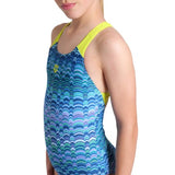 Girl's Ondulation Swimsuit Pro Back Navy-soft green