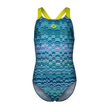 Girl's Ondulation Swimsuit Pro Back Navy-soft green