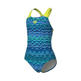 Girl's Ondulation Swimsuit Pro Back Navy-soft green