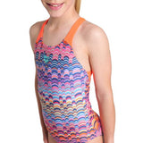 Girl's Ondulation Swimsuit Pro Back violet-coral