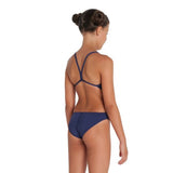 Girls' Team Swimsuit Challenge Solid Navy - White