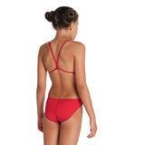 Teambadpak voor meisjes Challenge effen rood - wit