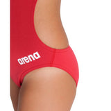 Teambadpak voor meisjes Challenge effen rood - wit