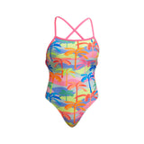 Women's Strapped In One Piece Poka Palm