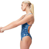 Women's Allover Digital Vback One Piece Cerulean Blue