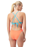 Women's Solid TieBack One Piece Siren Red
