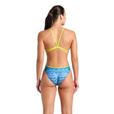 Women's Ondulation Swimsuit Lace Back multi navy-soft green