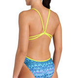 Women's Ondulation Swimsuit Lace Back multi navy-soft green