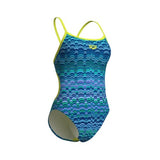 Women's Ondulation Swimsuit Lace Back multi navy-soft green